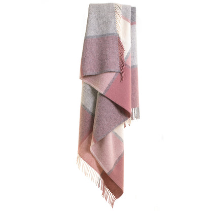 Block Check Charcoal & Dusky Pink Throw