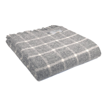 Chequered Check Grey Throw