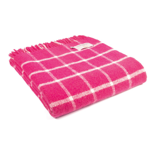 Chequered Check Pink Throw